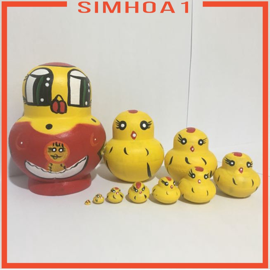 Bộ 10 Búp Bê Nga Matryoshka Matryoshka Nesting In Hình Gà Con Dễ Thương Làm Quà Tặng Giáng Sinh