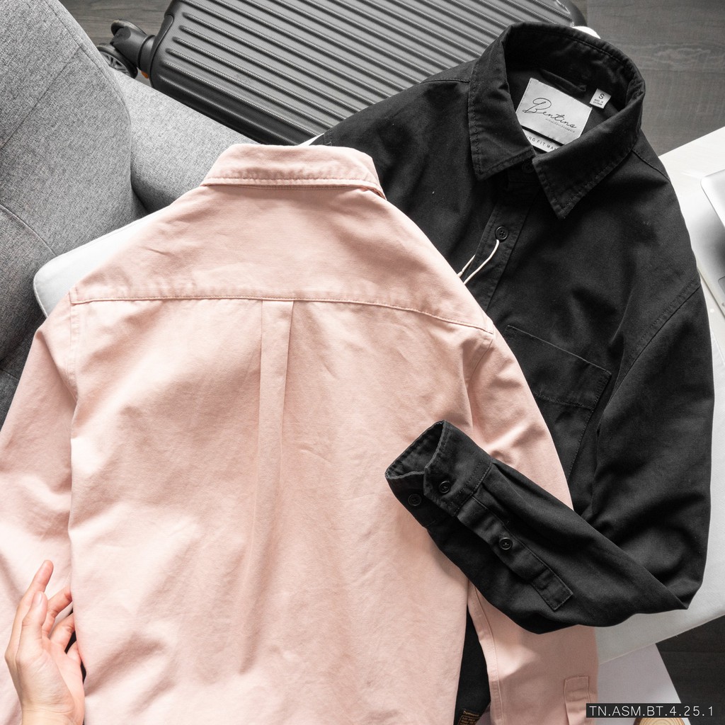 Áo sơ mi nam cổ đức dài tay vải kaki wash garment - BENTINO | BigBuy360 - bigbuy360.vn