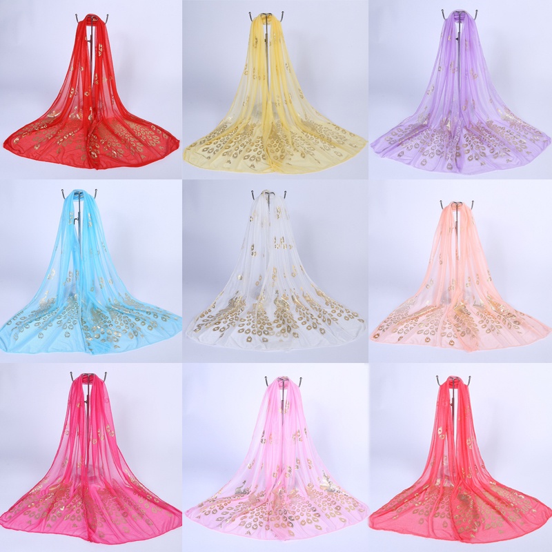 Khăn Choàng Lụa Voan Thêu Hoa Đi Biển Cho Nữ