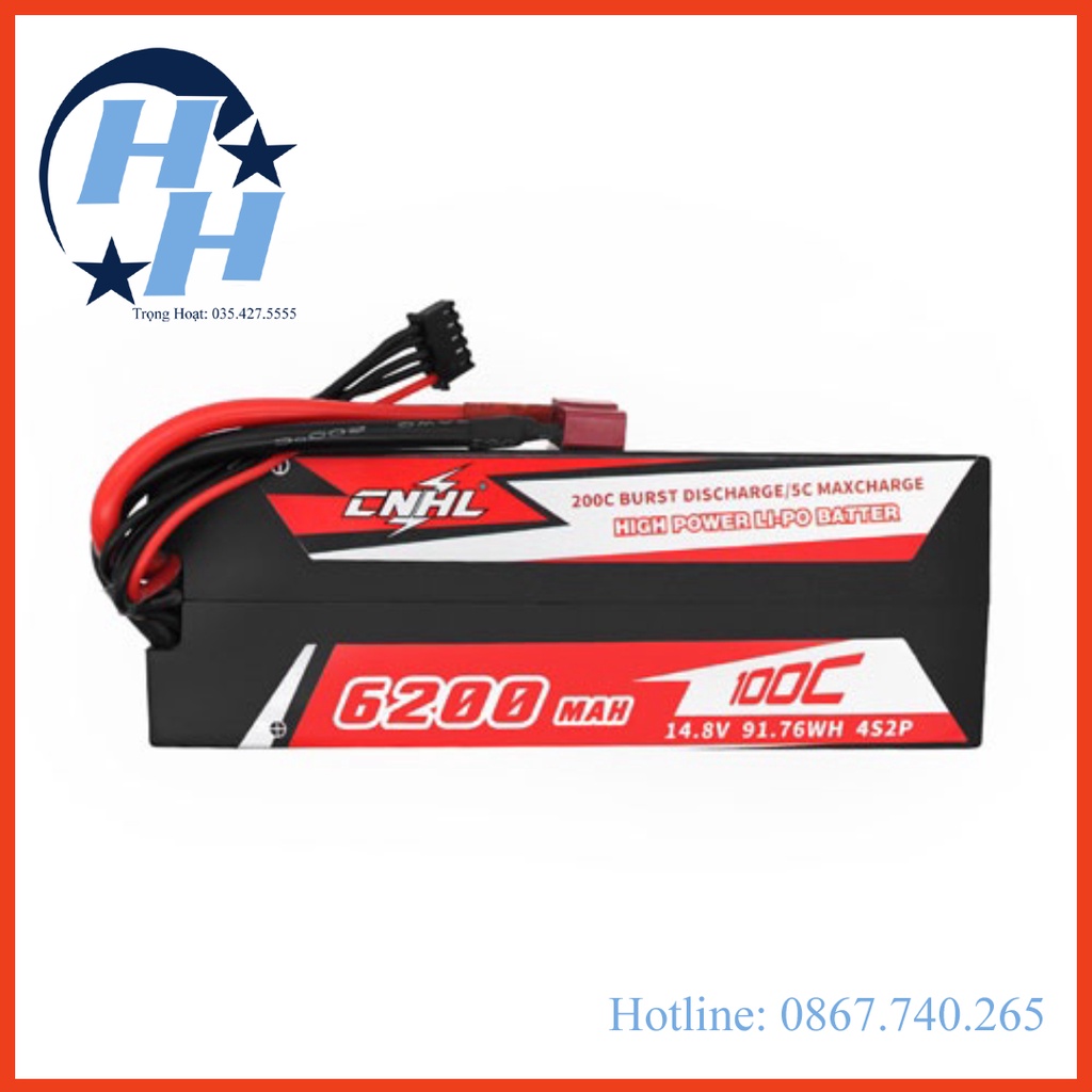 Pin cnhl racing series 6200mah 100c 3s 4s jack chữ T