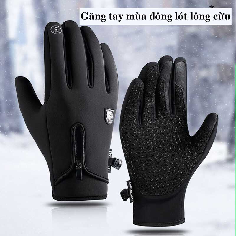 Găng tay nam nữ đi xe máy chống nước chống gió lót nỉ siêu ấm bất chấp rét đại hàn