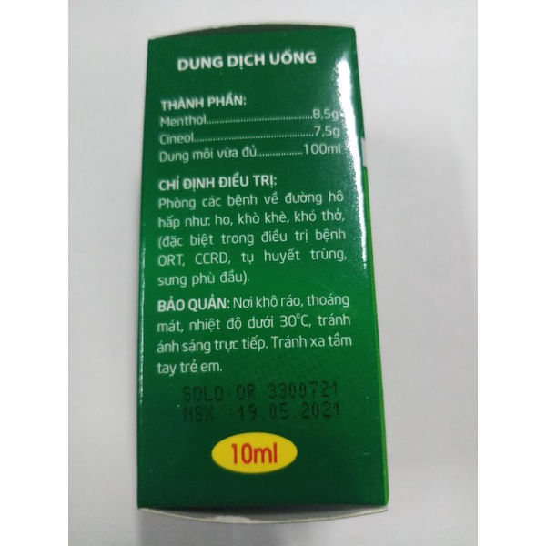 Methofin extra 10ml thông k h í q u ả n