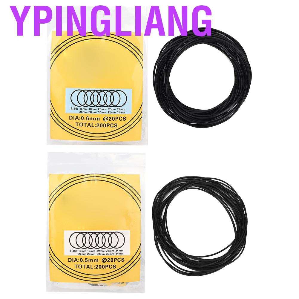 Set 200 Vòng Đệm Cao Su Chống Nước Cho Đồng Hồ Đeo Tay