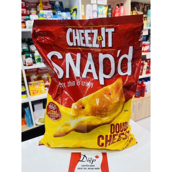 (Bill Mỹ) BÁNH CHEEZ-IT SNAP’D DOUBLE CHEESE 567g