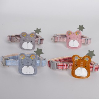 Vòng cổ chó mèo hình mặt gấu dễ thương