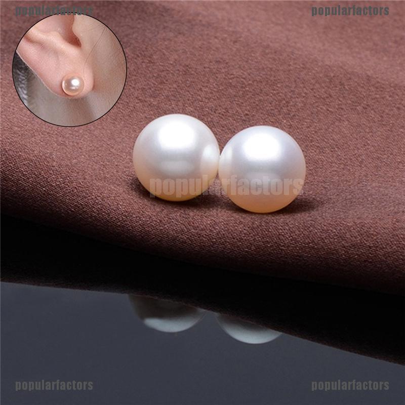 [Popular] 10Pairs*Women 925 Sterling Silver Freshwater Pearl Ear Stud Earrings Jewellery 6mm [FS]