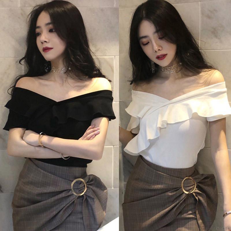 Áo thun nữ lệch vai dáng ôm