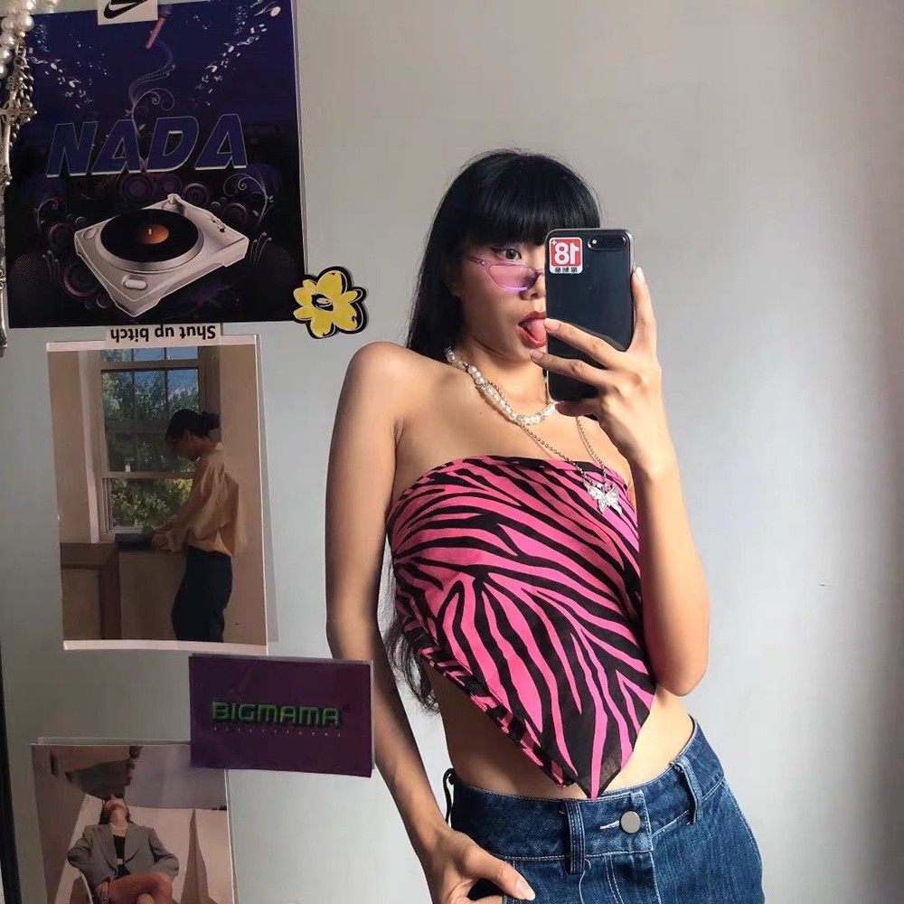 Khăn Turban Vuông Họa Tiết Động Vật Y2k American 8090 Cho Nữ