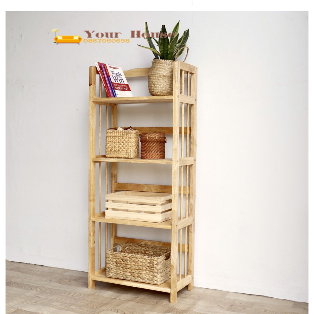 Giá Sách, Kệ Sách 4 Tầng Rộng 50cm YOUR HOUSE Gỗ Tự Nhiện Tiêu Chuẩn Xuất Khẩu