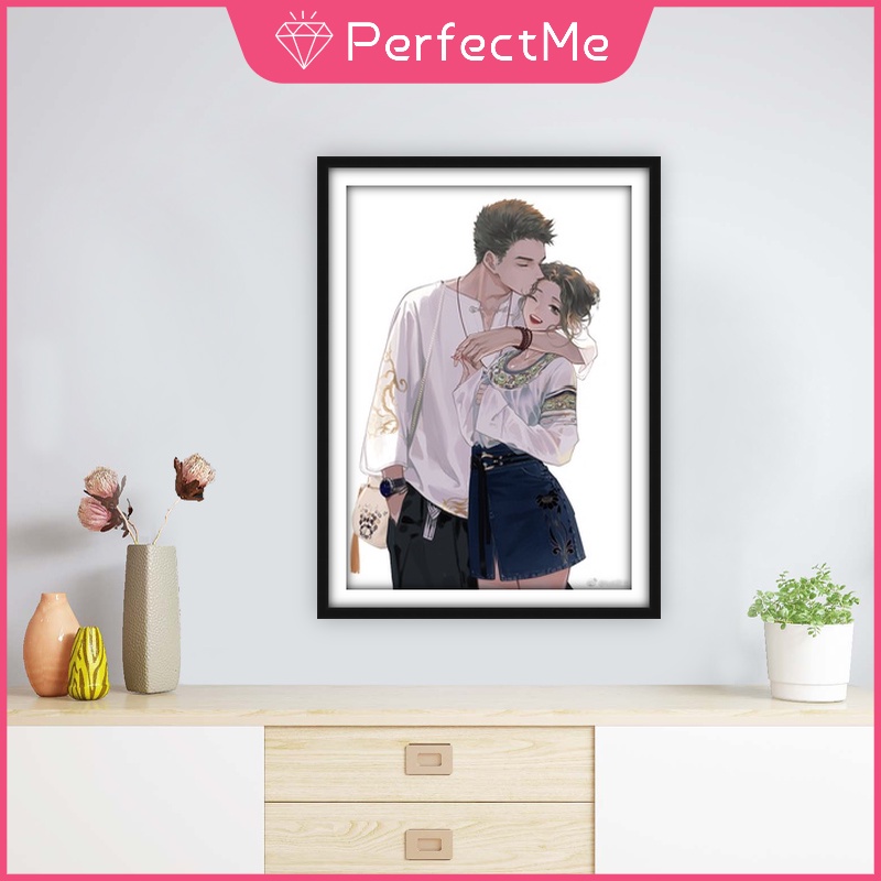 Bộ tranh đính đá 5D tự làm hình cặp đôi thorn 30x40cm