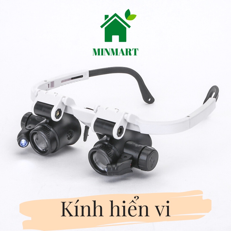 Kính thiên văn, kính lúp đeo mắt phóng đại gấp 23X có kèm đèn LED hỗ trợ ánh sáng sửa chữa đồng hồ và thiết bị điện tử