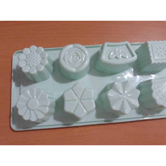 Khay bông hoa lá trái dâu vỉ đá, khuôn rau câu 8 viên- SF-HPL67 Jelly mold Ice cube tray