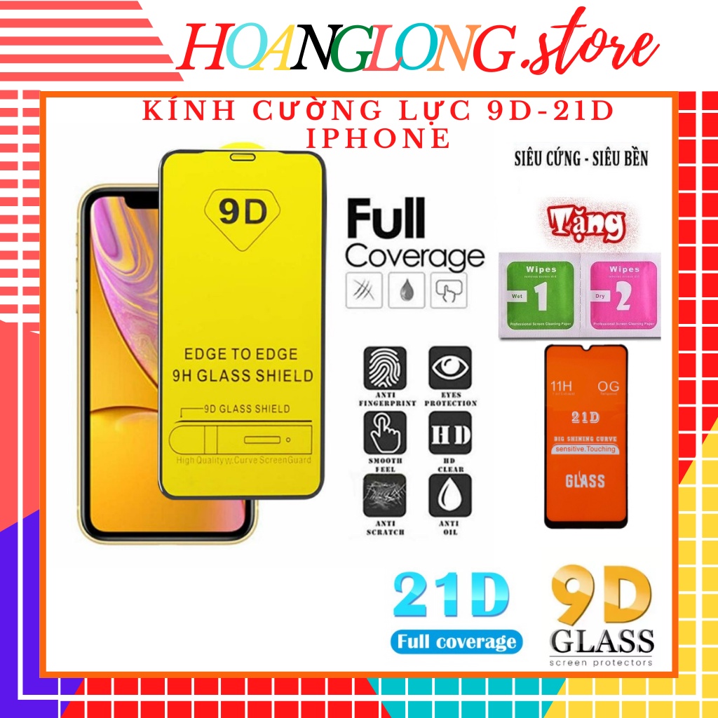 Kính cường lực Iphone 9D-21D 6/6s/7/8g/6splus/7/8plus/xs/xr/xsmax/11/11promax/12pro/12pro max/13pro max/13mini/12mini/13
