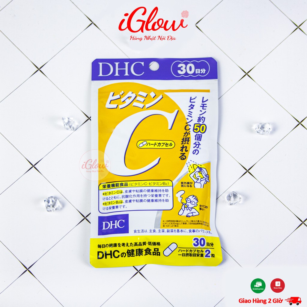 Viên uống Vitamin C DHC hard capsule Nhật Bản dùng tăng sức đề kháng