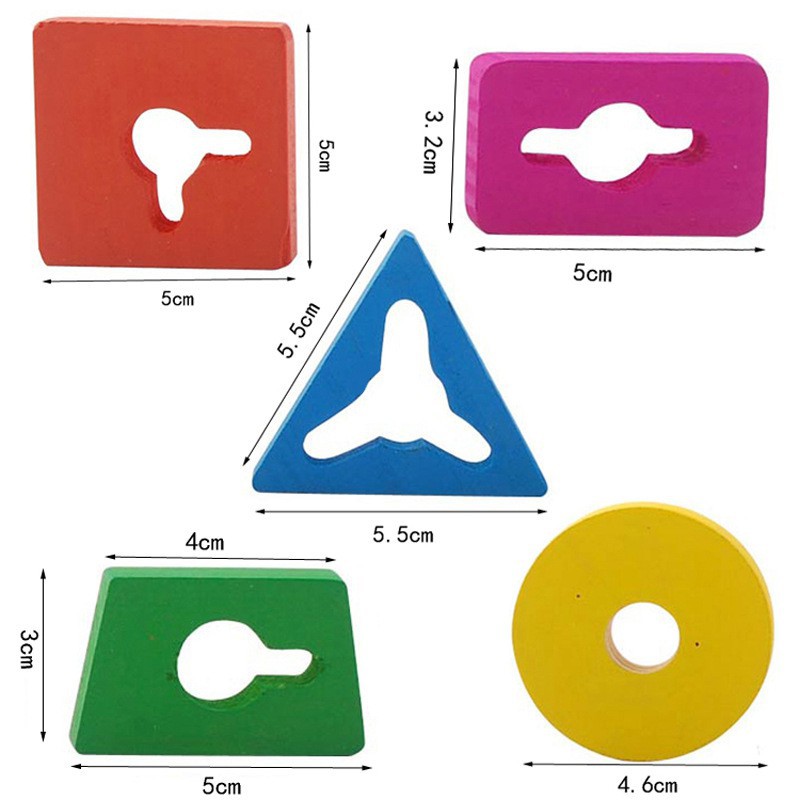 Đồ chơi trẻ em Bộ Thả Hình 5 Cột Khối Rèn Luyện Kỹ Năng Khéo Léo Cho Bé - Đồ Chơi Giáo Dục Gỗ An Toàn Hàng Chuẩn Đẹp