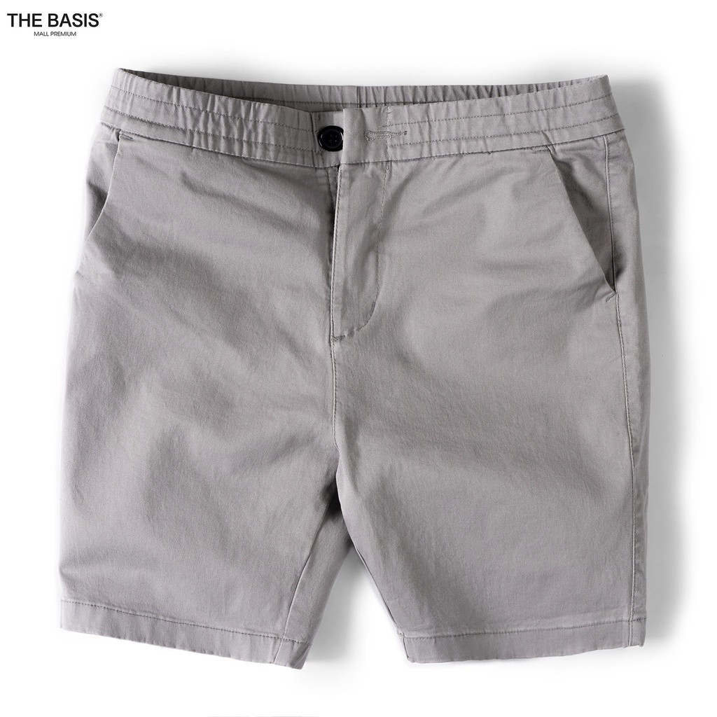 Quần short kaki nam BASIS, khóa kéo, lưng thun, vải kaki co giãn QK03 - HÀNG MỚI VỀ