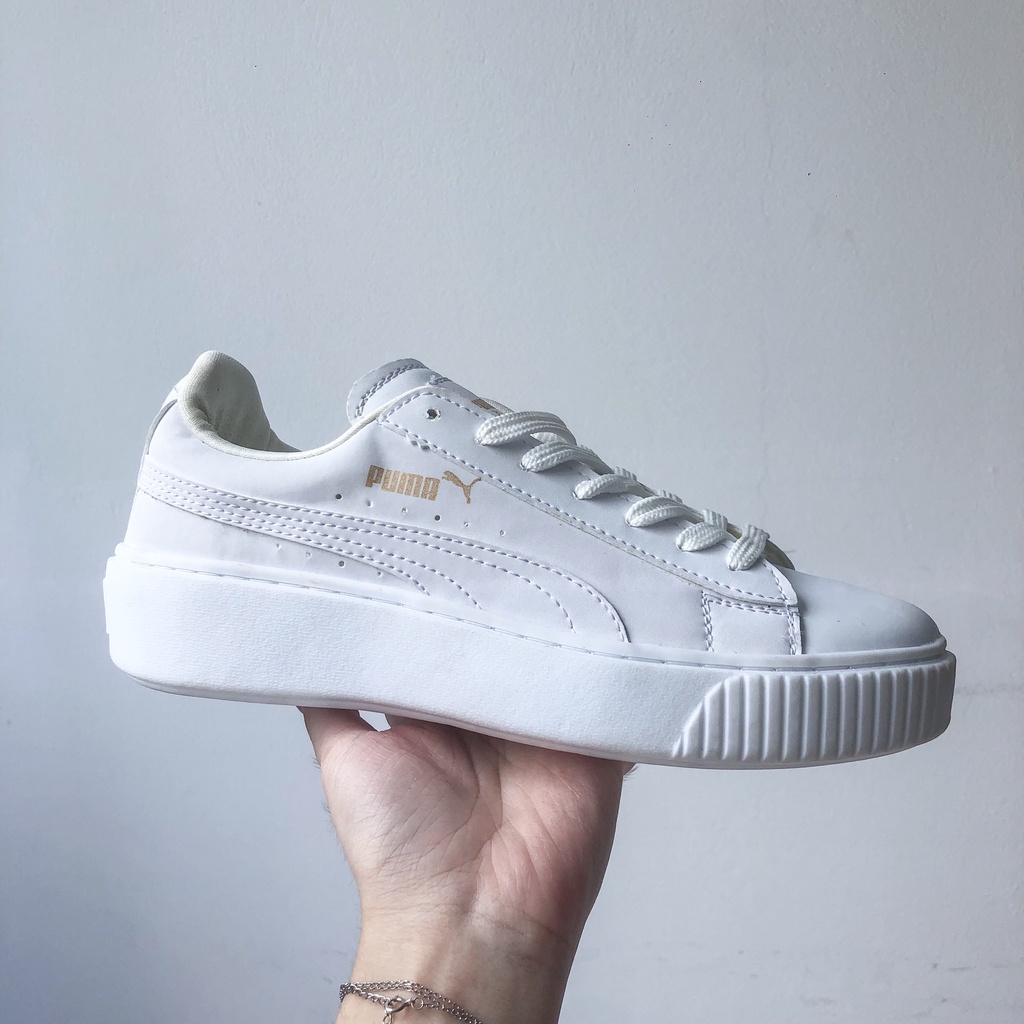 Sneaker pu ma răng cưa, phản quang, trắng full