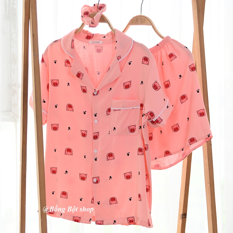 TẶNG KÈM SCRUCHIES BỘ ĐỒ NGỦ MẶC NHÀ ĐŨI HỌA TIẾT HOT HÈ 2022