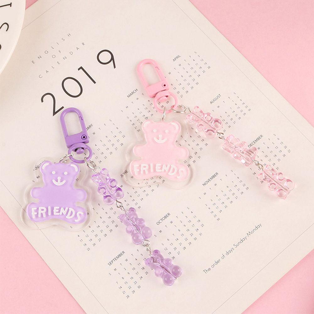 Móc Khóa Hình Gấu Màu Kẹo Ngọt Dễ Thương