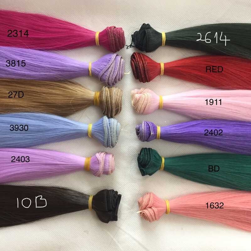 TEH- tép tóc giả 25cm may dán cho búp bê đủ màu sắc