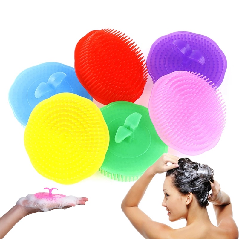 Bàn Chải Mát Xa Da Đầu Bằng Silicone Mềm Mại Sáng Tạo Tiện Dụng Cho Spa