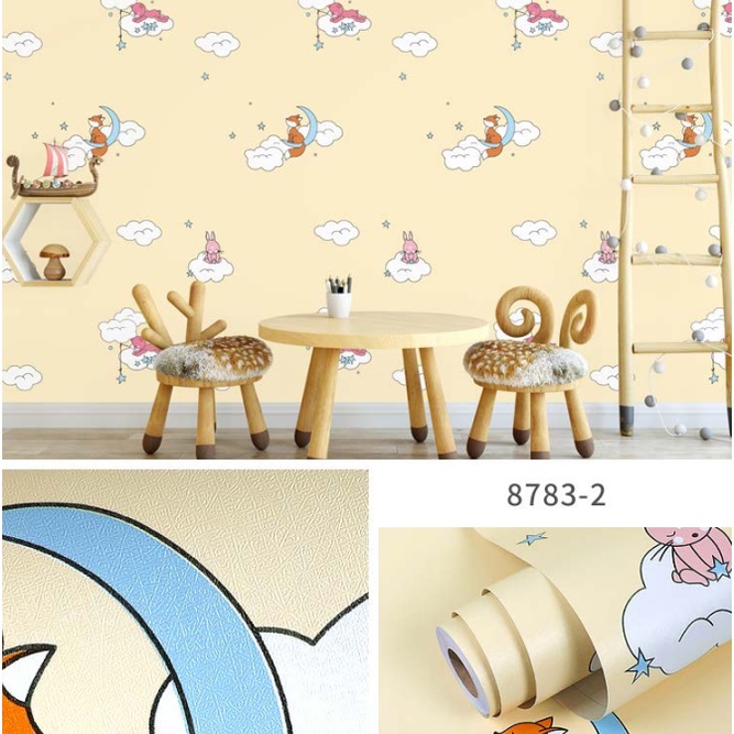 Decal giấy dán tường CÁO VÀNG MỚI khổ 45cm keo sẵn