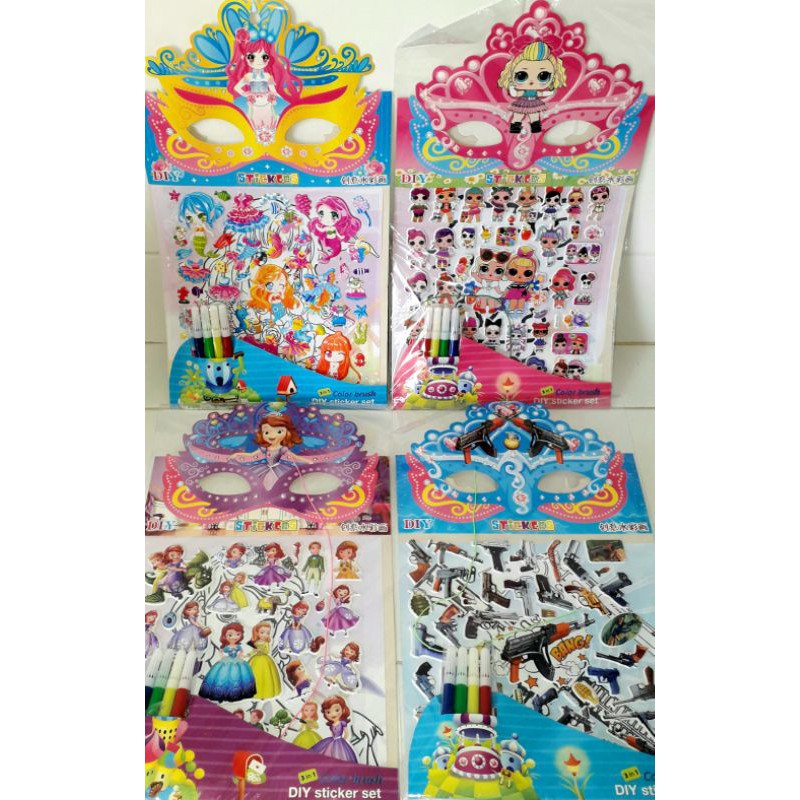 Một xấp dán nổi và tô màu 3 trong 1 có nhiều mẫu khác nhau rất đẹp