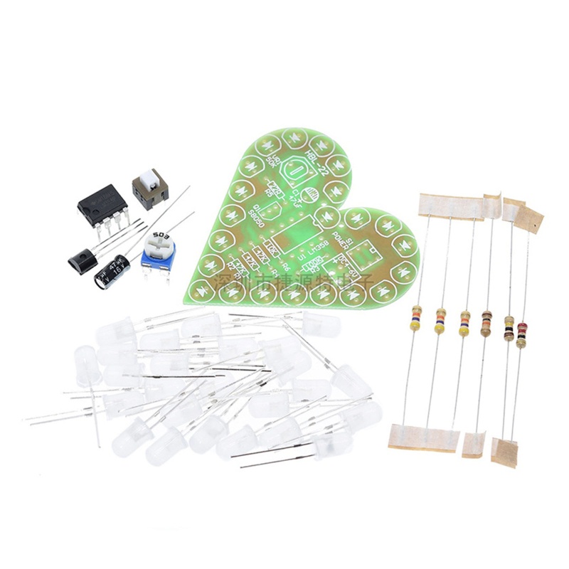 Bộ Đèn Hơi Thở Hình Trái Tim DIY DC 5V Cho Bộ Đèn LED Đỏ Xanh Lam Gr