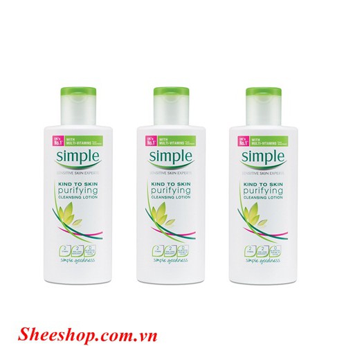 Sữa tẩy trang Simple Kind to Skin Purifying Cleansing Lotion 200ml