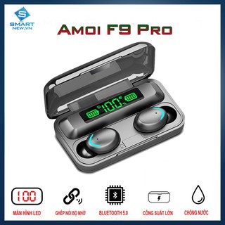 Tai nghe không dây Bluetooth TWS AMoi F9 Pro - Chống nước IP67 - Pin 2000maH - Dùng 600 tiếng