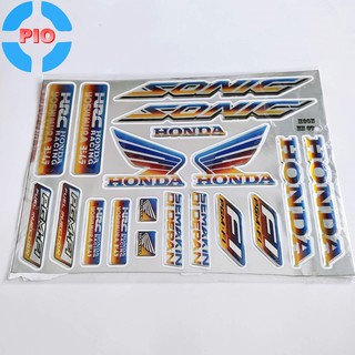 [Decal xe] Bộ Tem Sonic Dập Nổi Cao Cấp Màu Titan Dán Xe Máy, Chống Thấm Nước, Chống Bay Màu