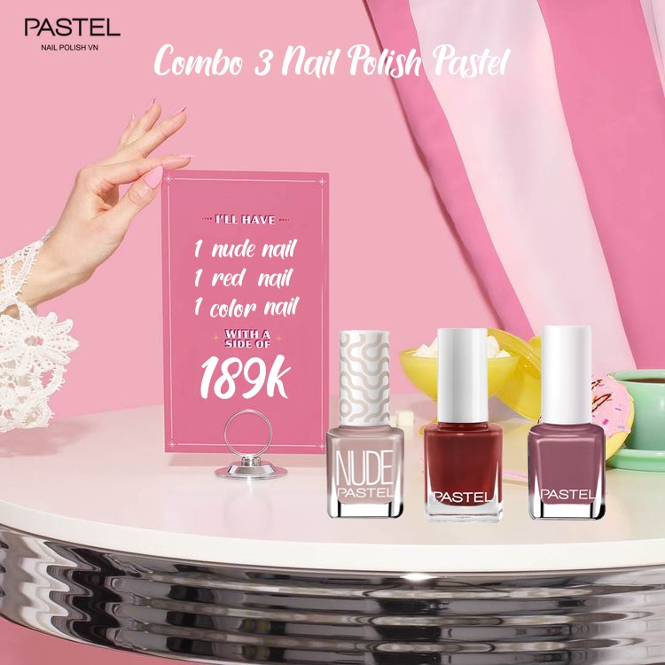 SET 3 Chai Sơn móng tay PASTEL ĐƯỢC CHỌN 3 MÀU BẠN YÊU THÍCH (Chat chọn màu)