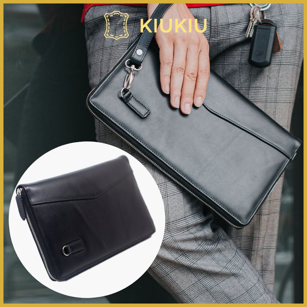 Clutch nam cầm tay da bò thật KIU KIU sang trọng đẳng cấp C01