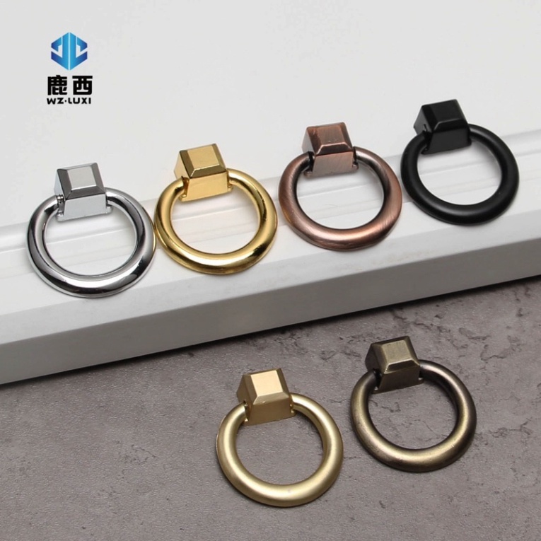 Tay nắm tròn mạ vàng lắp ngăn kéo tủ bếp, tủ áo, móc lào, tay nắm núm móc hình tròn