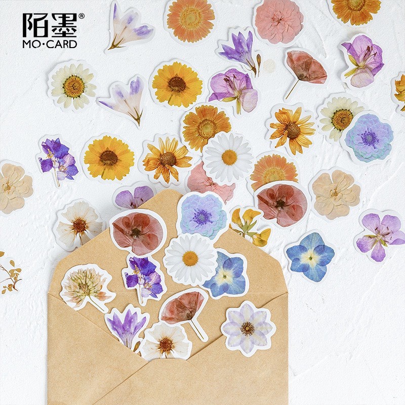 Bộ 46 hình dán sticker Bông Hoa trang trí sổ tay DIY