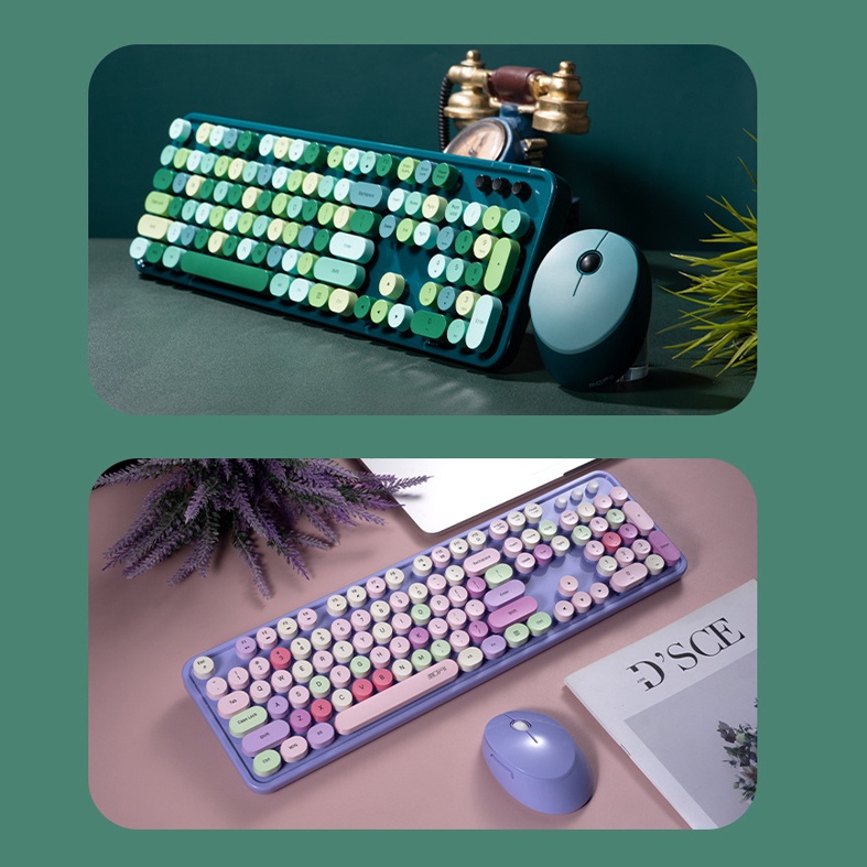 Bàn phím, Combo Bàn phím và Chuột không dây MOFii Sweet Hàng chính hãng | Bộ siêu tập Cute Hót nhất Châu A