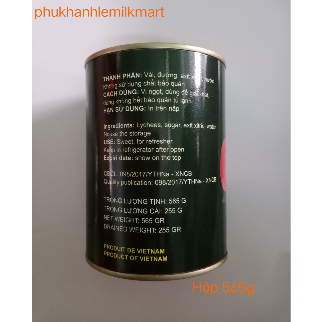 Vải thiều ngâm đường hộp 565g