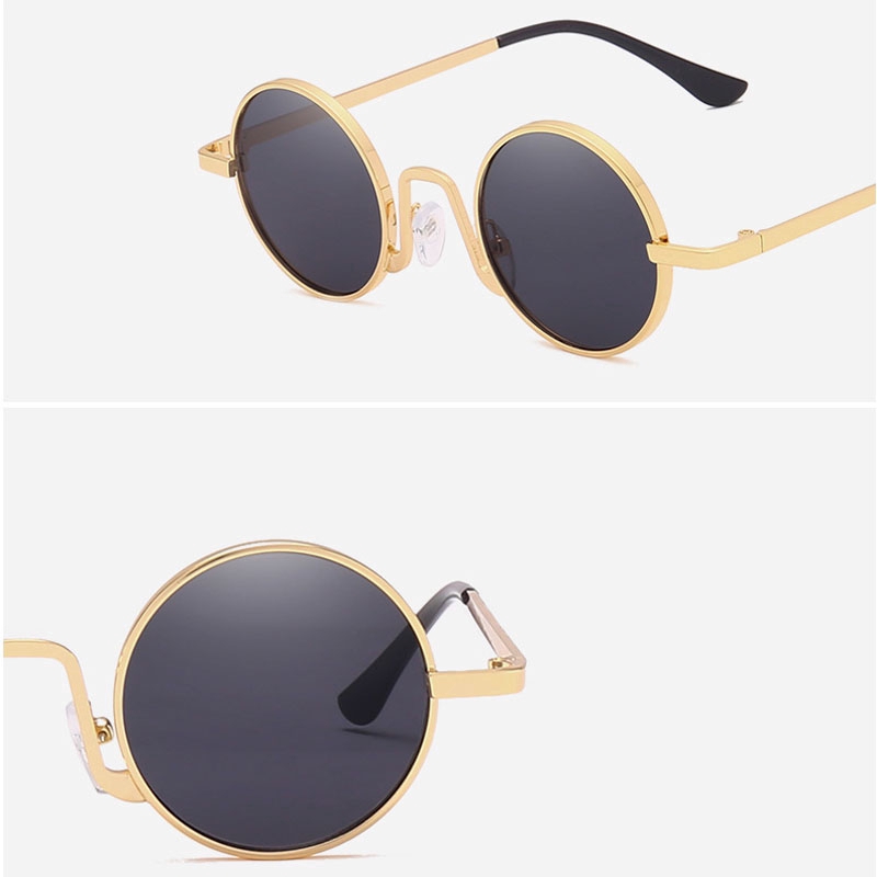 Kính Mát Gọng Tròn Phong Cách Retro Thời Trang Unisex Men Women Trendy Metal Sunglasses Outdoor Shade Wild Personality Eyewear