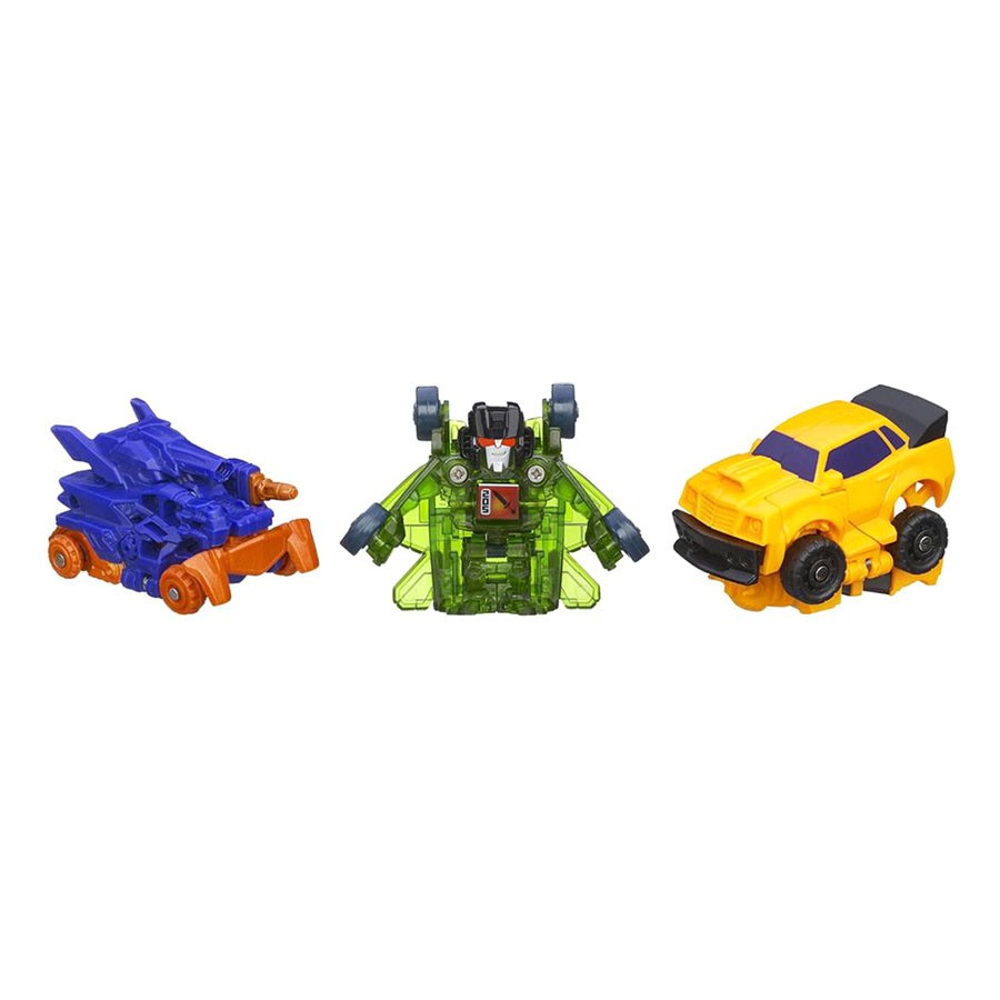 Bộ 3 Robot Transformers Bot shots Battle game (Bumblebee - Shockwave - Skyquake)_A2580