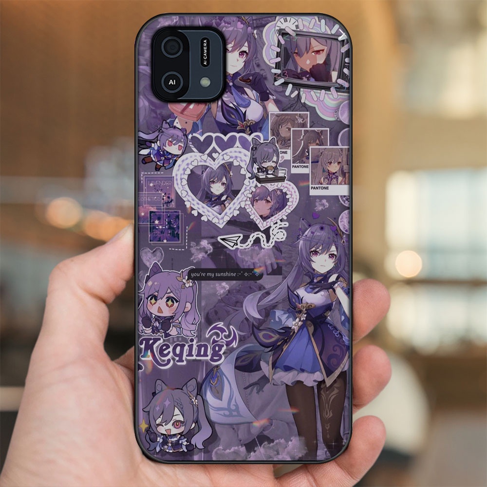 Ốp lưng Oppo A16K viền đen in hình Keqing Genshin Impact