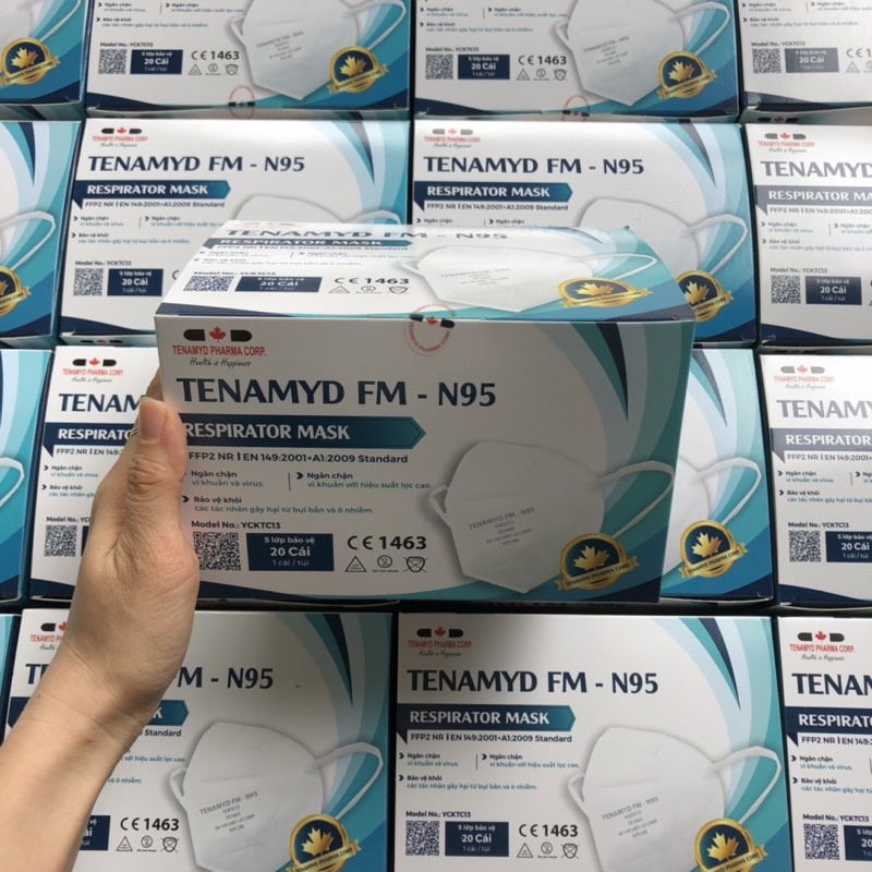 [TENAMYD FM N95] Hộp 20 cái Khẩu Trang N95 Việt Nam