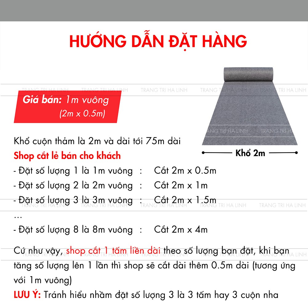 Thảm nỉ cuộn trải lót sàn nhà giá rẻ nhiều màu , thảm nỉ trải sàn phòng ngủ, phòng khách, sự kiện - Trang Trí Hà Linh