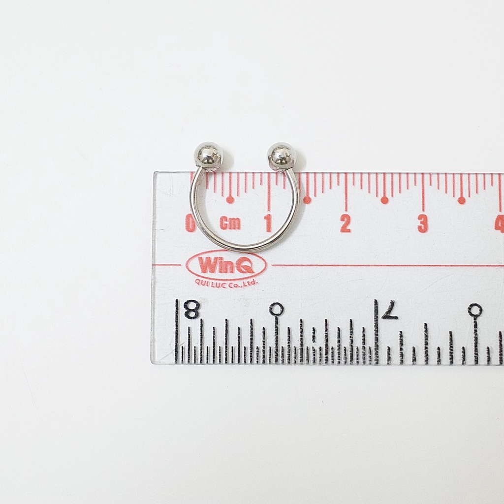 [1 Chiếc] Khuyên Tai Titan CHỮ U Thân 0.8mm Siêu Mỏng Unisex Màu Bạc Không Gỉ Sét Không Ngứa Bông Tai Julies Box 66