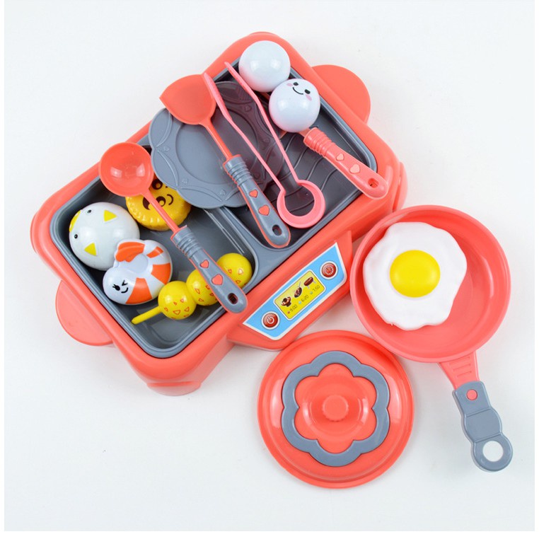 Bộ đồ chơi HYG Toys mô phỏng dụng cụ nhà bếp và món ăn vui nhộn 2 màu tùy chọn dành c