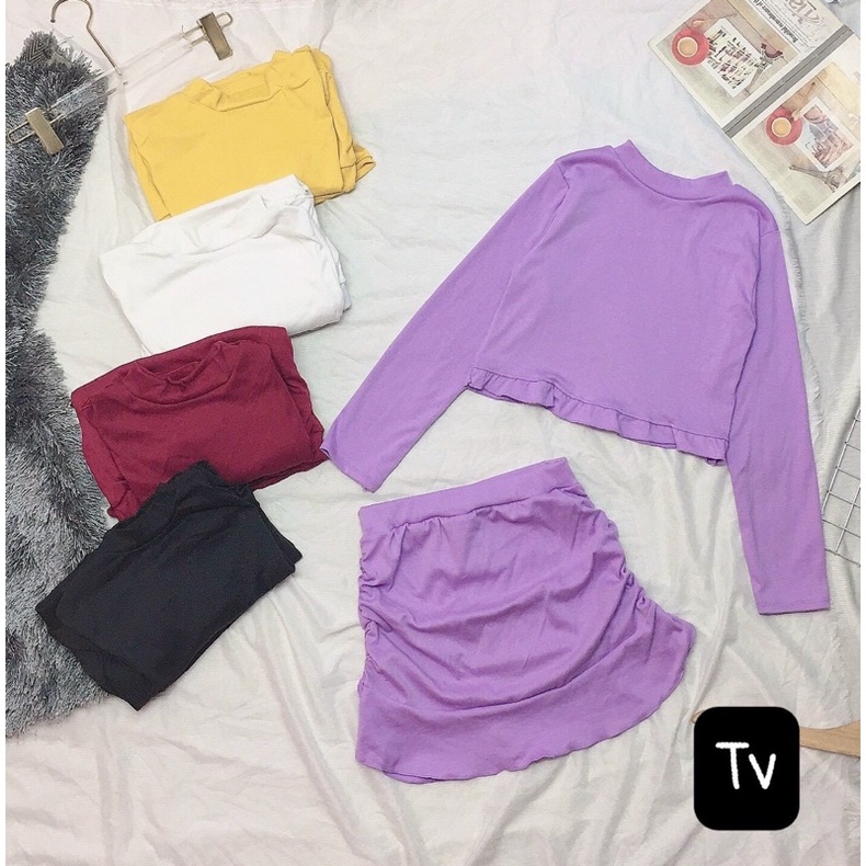 💥💥[ Mẫu mới] 💥💥 SET ÁO CROTOP VÀ CHÂN VÁY NHÚN EO SIÊU TÔN DÁNG, TÔN VÒNG 3 XINH XẮN💥 | BigBuy360 - bigbuy360.vn