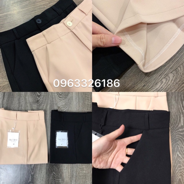 Quần culottes ống suông  siêu hách chân  màu đen và be hàng loại 1