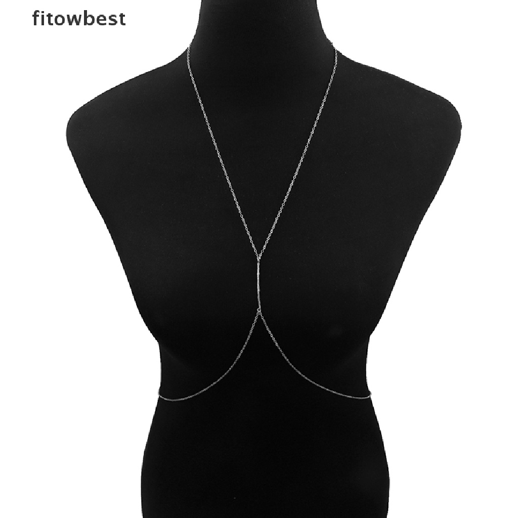 Ftvn Metal Ladies Body Chain Sexy Cutout Style Bikini Chest Chain Decorative Jewelry QDD