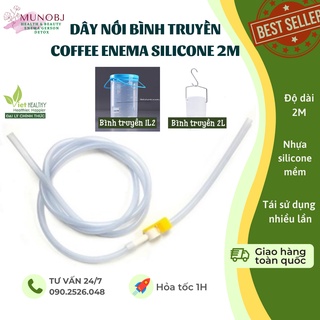 Dây truyền coffee enema silicone 2m có van khóa Viethealthy thải độc cà phê thụt tháo đại tràng tái sử dụng nhiều lần