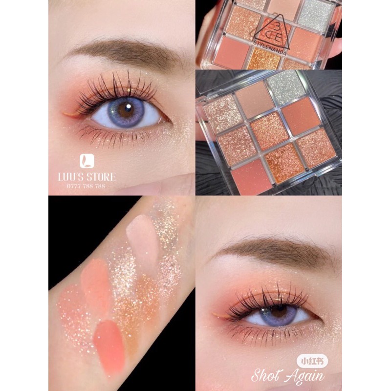 Bảng Phấn Mắt 3CE Shot Again và Delightful Vỏ Trong Multi Eye Color Palette