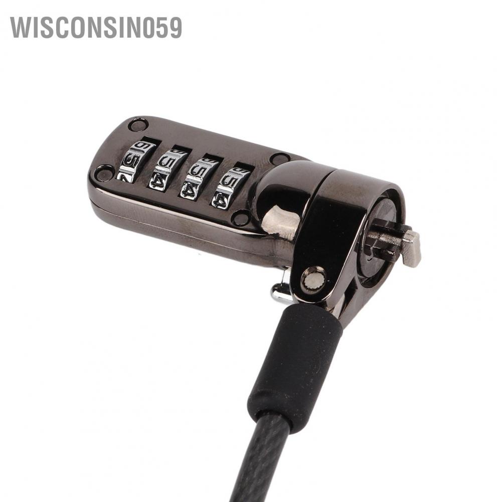 Wisconsin059 Computer Combination Cable Lock 4 Digit Password Universal Resettable Anti Theft for PC Desktop Projector LCD
